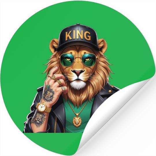 Swag King Lion – Cool Vector Animal Portrait Stickers