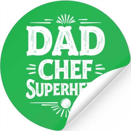 Dad Chef Superhero – Papa Cook Father Stickers