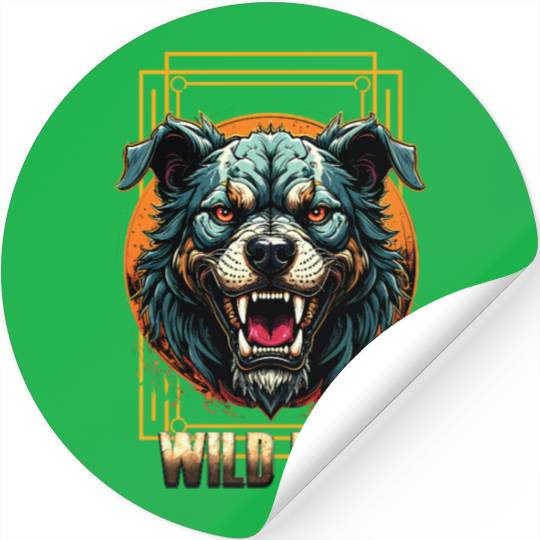 Wild Dog Stickers – Fierce Beast Graphic Stickers for Street