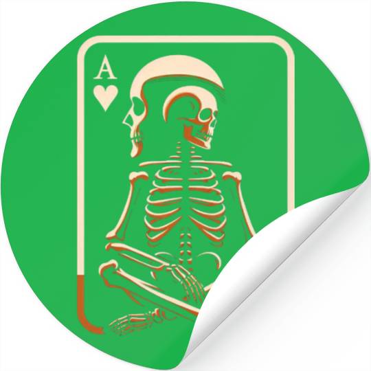 Skeleton Ace Playing Card Stickers