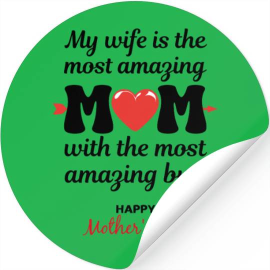 Amazing Wife Amazing Butt, Funny Mother's Day Card Stickers