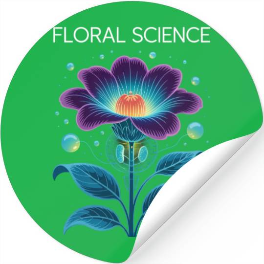 Floral Science Botany and Chemistry Fusion Stickers
