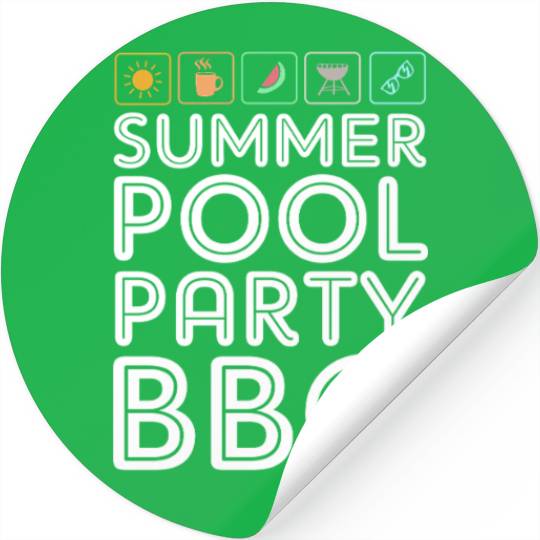 Summer Pool Party BBQ Squad Stickers