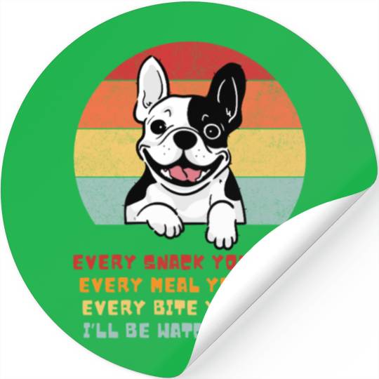 French Bulldog Funny Watching You Snack Parody Stickers