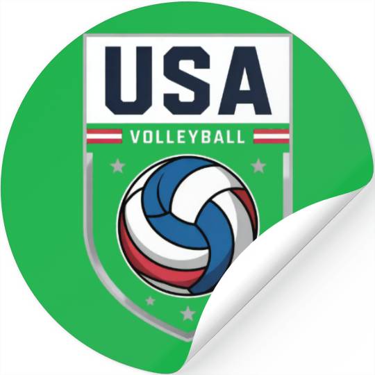 USA Volleyball Emblem Design Stickers