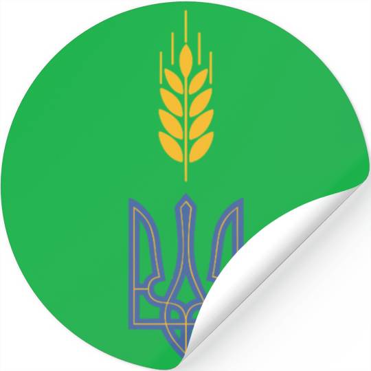 Ukraine Trident Wheat Symbol Ukrainian Heritage Stickers