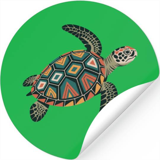 Sea Turtle Geometric Pattern Shell Stickers