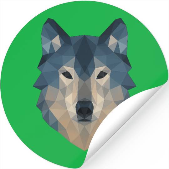 Geometric Wolf Face – Bold Abstract Wild Animal Ar Stickers