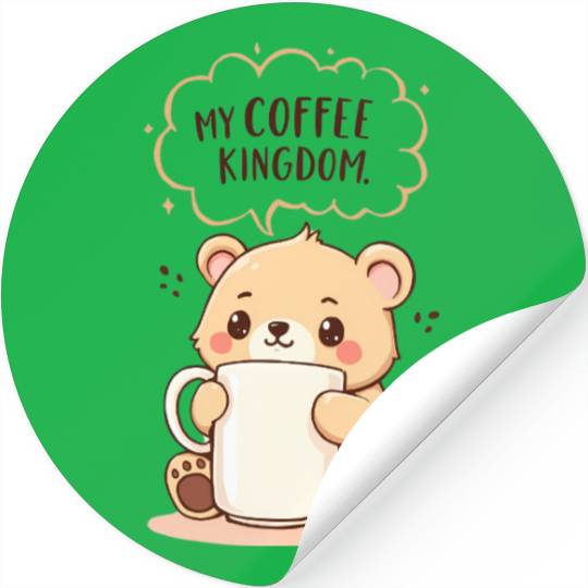 My Coffee Kingdom - Cute Bear Cub & Mug Stickers