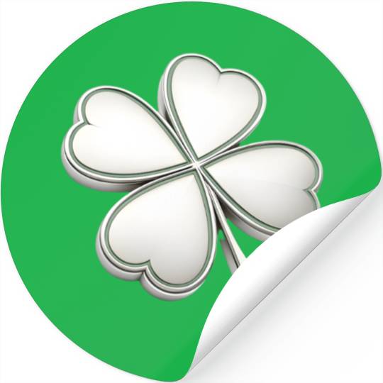 Vibrant Shamrock Logo Celebrating Irish Stickers