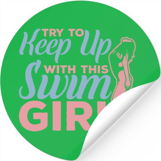 Funny Swim Girl Stickers