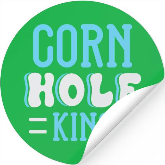 Cornhole King Distressed Badge Stickers