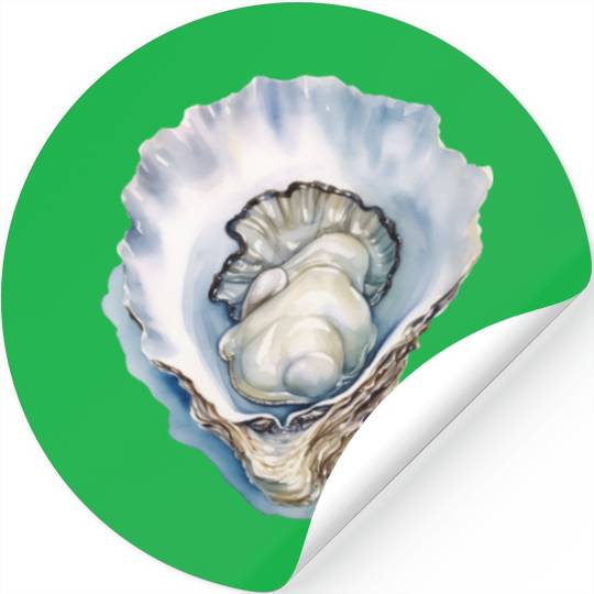 Watercolor Oyster Shell Stickers