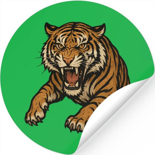 Fierce Tiger Graphic Men's Stickers – Bold and Wild