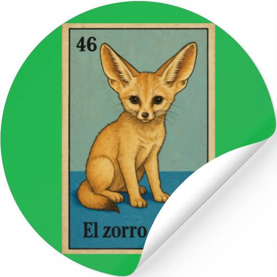 EL ZORRO FÉNEC - THE FENNEC FOX - LA LOTERÍA Stickers