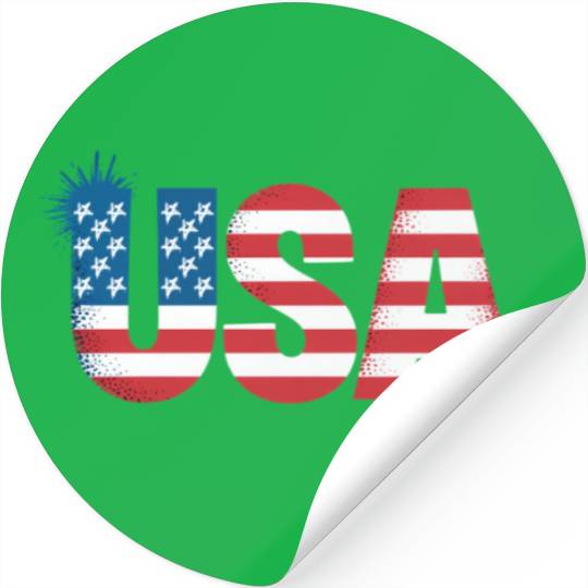 USA American Flag Grafitti Text July 4 Stickers