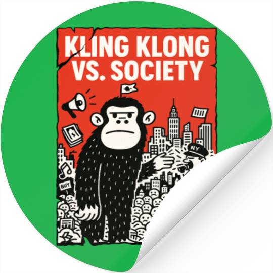 Kling Klong vs. Society – Protest Ape Stickers
