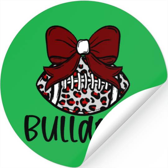 Coquette Bow Leopard Football Stickers