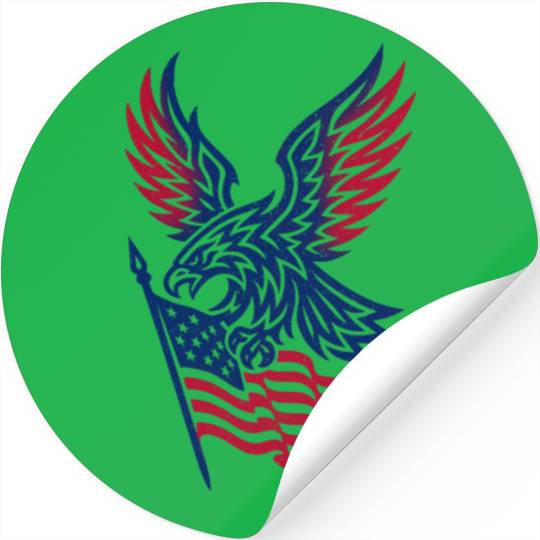 Patriotic Eagle with USA Flag 4th of July Stickers