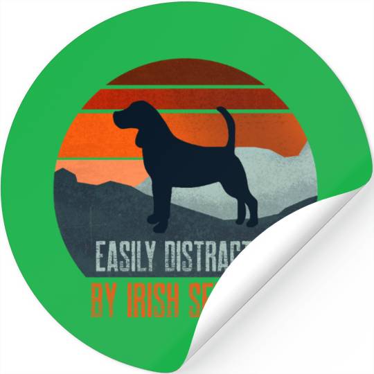 Easily Distracted By Irish Setters Dog Walking Stickers