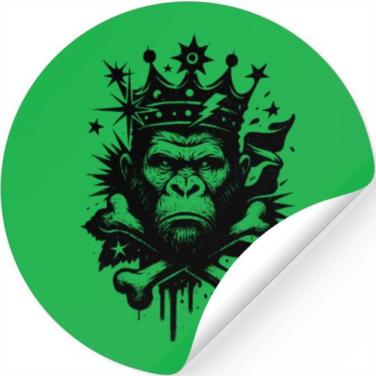 Majestic Gorilla with Crown Stickers