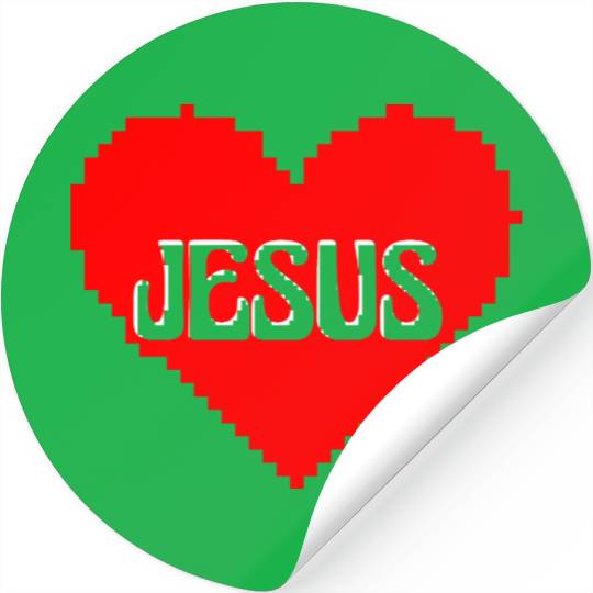 I LOVE JESUS PIXEL ART Stickers