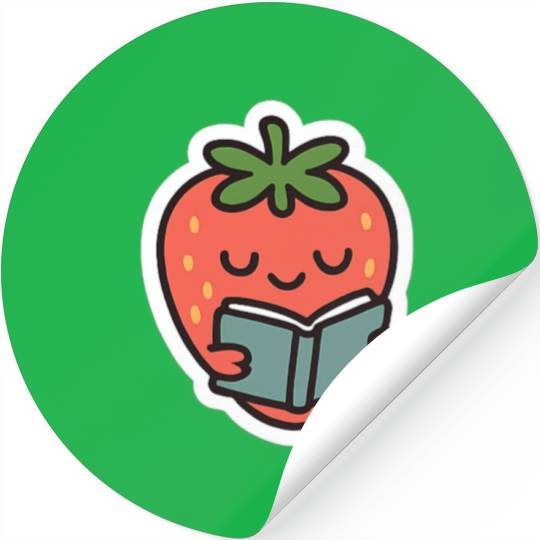 Bookish Strawberry Stickers