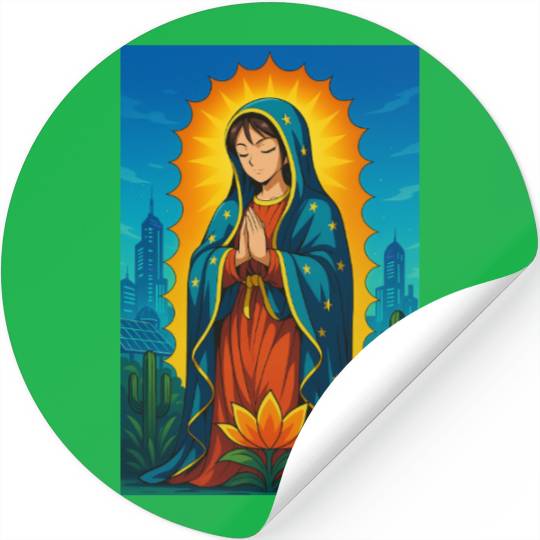 GUADALUPE VIRGEN ANIME STYLE Stickers