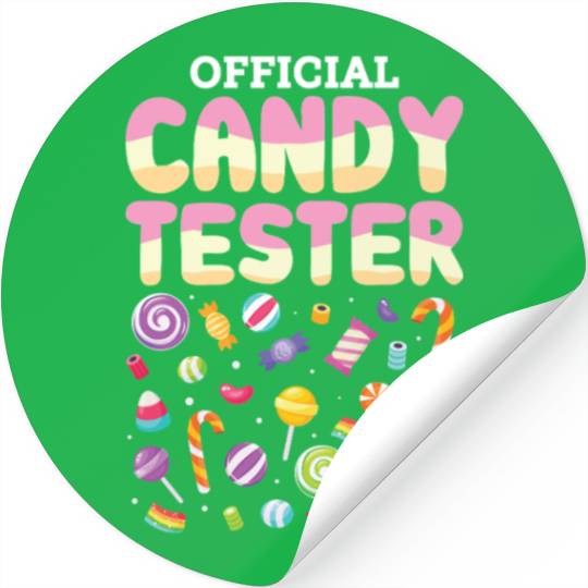 Official Candy Tester Lollipop Sweets Halloween Stickers