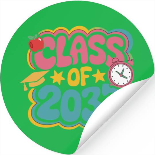 Class of 2037 Grow With Me, groovy back to school Stickers