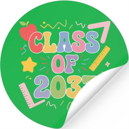 Class of 2037 Grow With Me, Funny back to school Stickers
