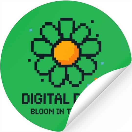 Digital Daisy Pixel Art Stickers