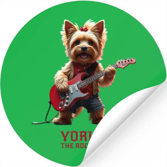 Yorkie the Rockstar Stickers