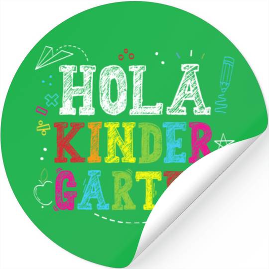 Hola Kindergarten Spanish Teacher Back to School Stickers