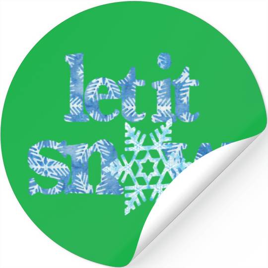 LET IT SNOW blue snowflakes winter wonderland xmas Stickers
