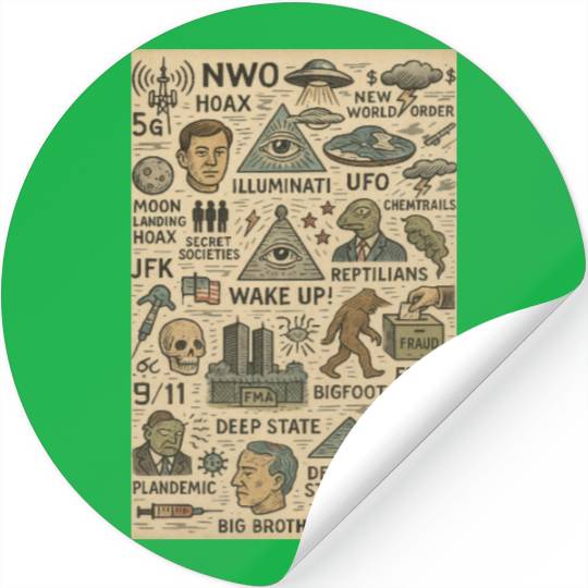 Vintage Conspiracy Theory Icons Stickers