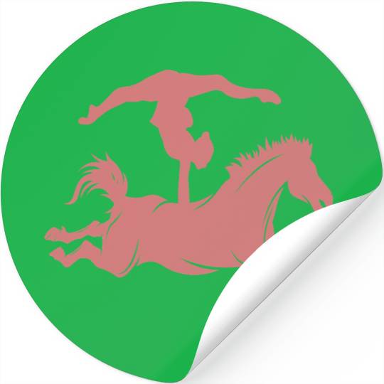 Minimalist horse riding silhouette vaulting equest Stickers