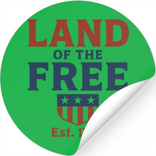 Land of the Free Patriotic Badge Stickers