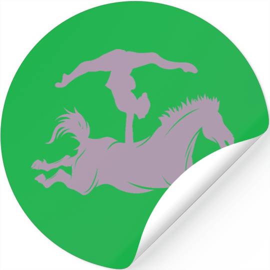 Minimalist horse riding silhouette vaulting equest Stickers
