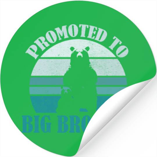 Promoted to Big Brother Bear Design Kids Toddler Stickers