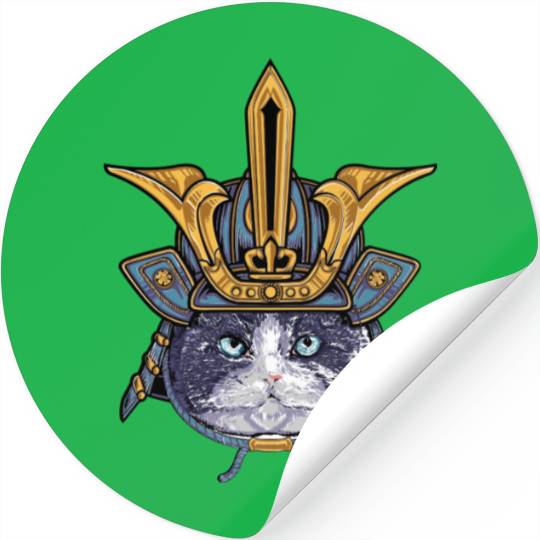 Samurai Cat Warrior Stickers
