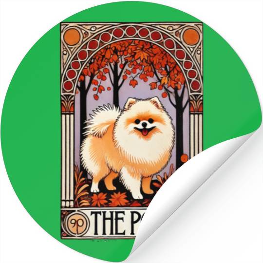 The Pom Tarot Card – Pomeranian Dog Arcana Stickers