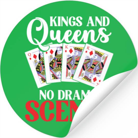 Pinochle Trick Taking Game Drama King Queen Stickers