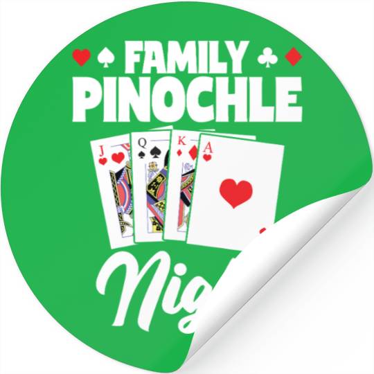 Family Pinochle Night Melding Card Game Stickers