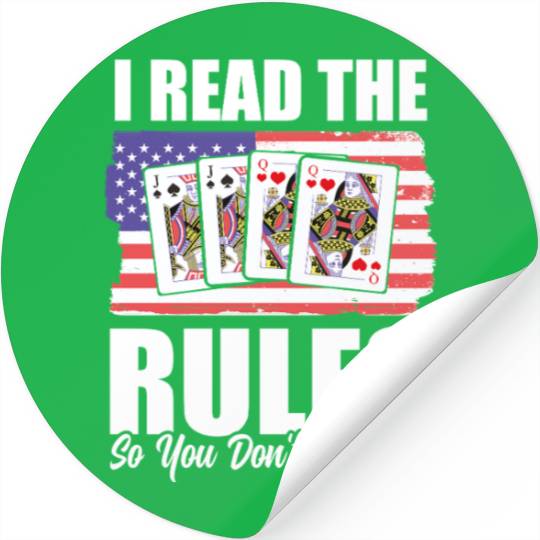 USA Flag Pinochle Rules Patriotic Card Games Stickers