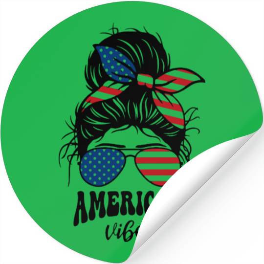 Patriotic American Vibes Illustration Stickers