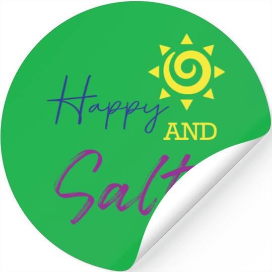 Happy & Salty Sun Design Stickers
