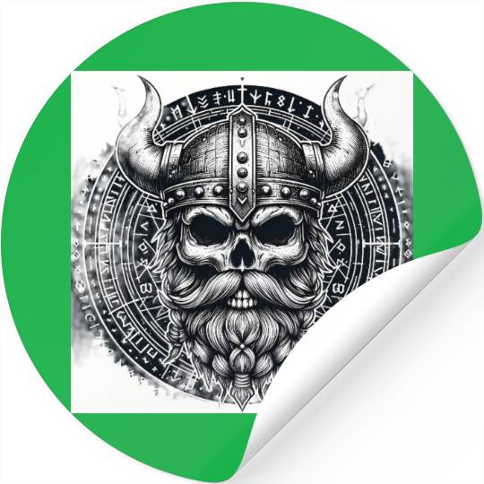 Viking Skull Warrior Design Stickers