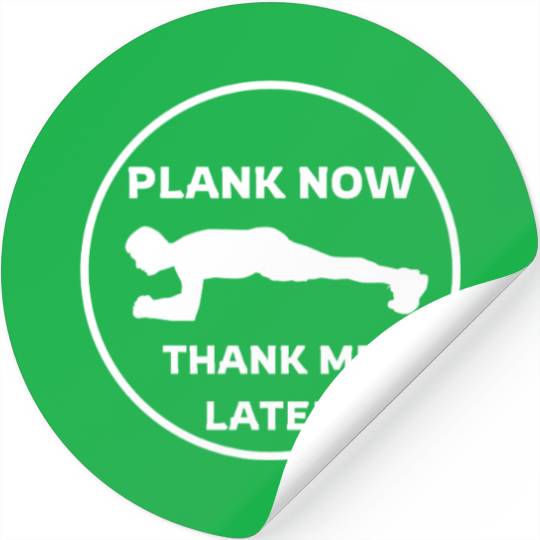 Humorous Plank Exercise Illustration Stickers