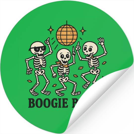 Disco Skeleton Dance Illustration Stickers